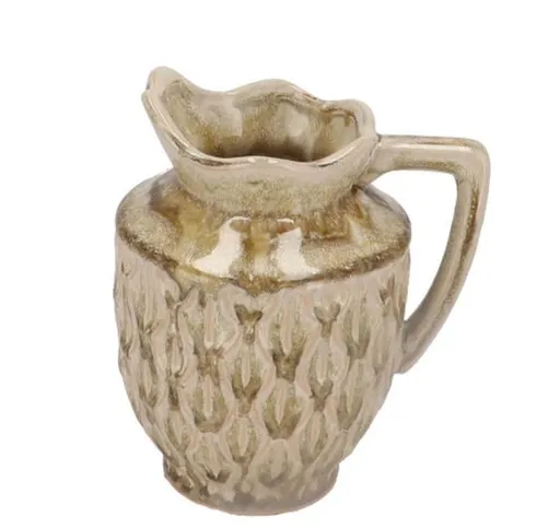 Zelená keramická váza džbán s aktivní glazurou Inga Boa - 18*14*21 cm 211887