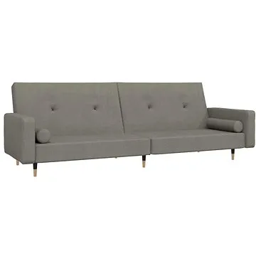 2místná rozkládací pohovka se 2 polštáři světle šedá samet, 337333 (337333)