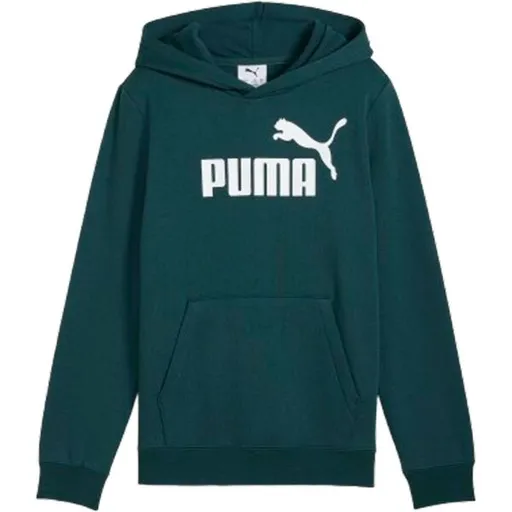 Puma ESSENTIALS NO.1 LOGO HOODIE FL B Chlapecká mikina, tmavě zelená, velikost