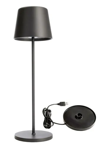 Light Impressions Deko-Light nabíjecí svítidlo - sada Canis šedá + nabíjecí základna 620201