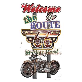 Nástěnná kovová cedule Route 66 - Welcome - 42*1*79 cm 5Y1115