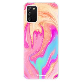 Odolné silikonové pouzdro iSaprio - Orange Liquid - Samsung Galaxy A02s