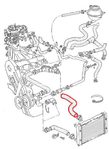 Hadice chladiče vody 360 mm VW Passat [B3] 1988-1993