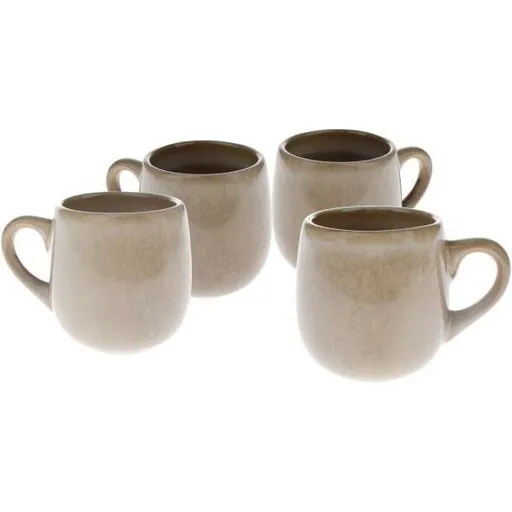 Sada 4 keramických hrnků Warm 100 ml, béžová
