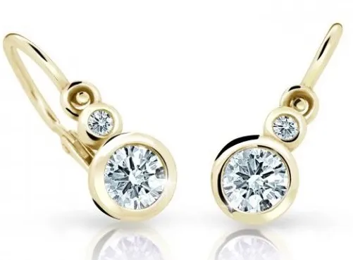 Cutie Diamonds Dětské náušnice ze žlutého zlata s brilianty DC1984-10-00-X-1