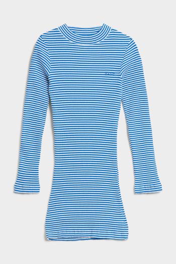 ŠATY GANT D2. STRIPED RIB POLO DRESS LAPIS BLUE