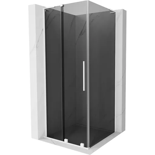 MEXEN/S Velar L sprchový kout, posuvné dveře 90 x 90, grafit, bílá 871-090-090-43-20