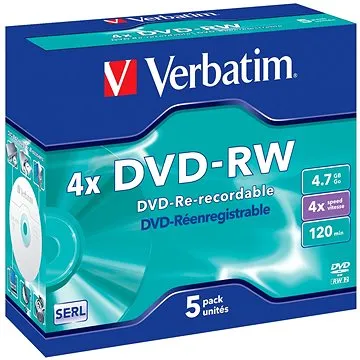 VERBATIM DVD-RW SERL 4,7GB, 4x, jewel case 5 ks (43285)
