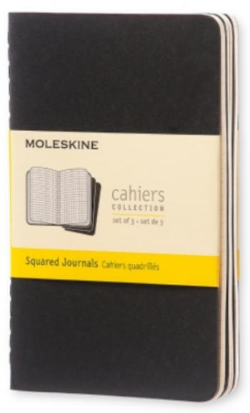 Moleskine - sešity 3 ks - čtverečkované, černé S