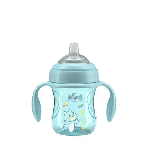 CHICCO Hrneček Transition učicí s držadly teal, 4m+