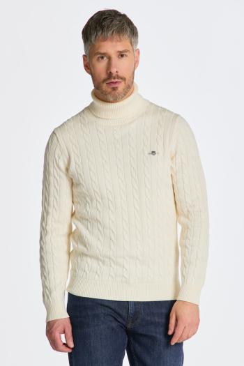 ROLÁK GANT COTTON CABLE TURTLE NECK CREAM