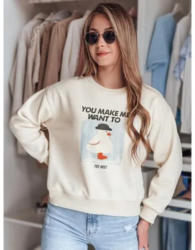 Dámská halenka oversize s potiskem GOOSHY ecru