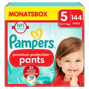 Pampers Premium Protection Pants, velikost 5, 12-17 kg, měsíční balení (1x 144 plen)