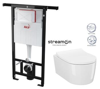 ALCADRAIN Jádromodul předstěnový instalační systém bez tlačítka + WC CERSANIT INVERTO + SEDÁTKO DURAPLAST SOFT-CLOSE AM102/1120 X IN1