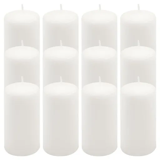 Bílá parafínová svíčka 11,5 cm, 30 h hoření, sada 12 ks