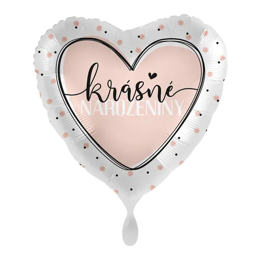 Premioloon Fóliový balón srdce ružové - Krásné narozeniny