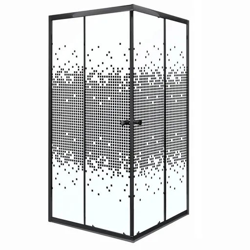 KERRA Sprchový kout Černý Pixel SQ 80 (bez vaničky) 5907548118301