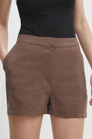 Kraťasy Answear Lab dámské, hnědá barva, hladké, high waist