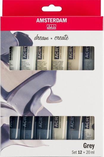 Amsterdam General Selection Sada akrylových barev Greys 12 x 20 ml