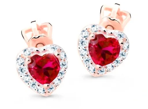 Cutie Jewellery Něžné náušnice s třpytivými zirkony Z8015-30-X-4 červená