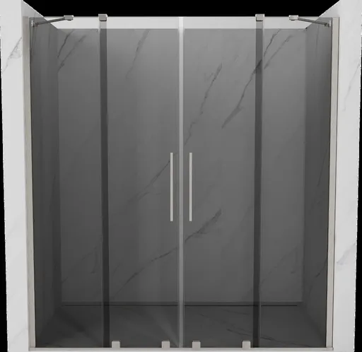 MEXEN/S Velar Duo posuvné sprchové dveře 180, grafit, nikl kartáčovaný 871-180-000-42-97