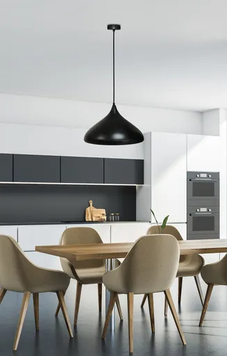 Závěsná lampa černá 42cm Viborg Ledea