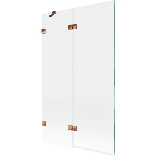 MEXEN/S Lunar vanová zástěna 2-křídlová levá 110 x 150, transparent, růžové zlato 897-110-100-60-00-L