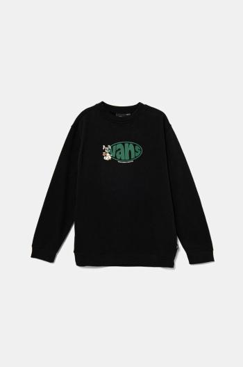 Dětská mikina Vans Hopper Loose Crew černá barva, s potiskem, VN000JC1BLK1