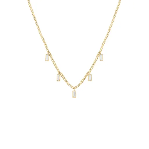 Rosefield Pozlacený dámský náhrdelník s krystaly Obdélníky JNCDG-J1176