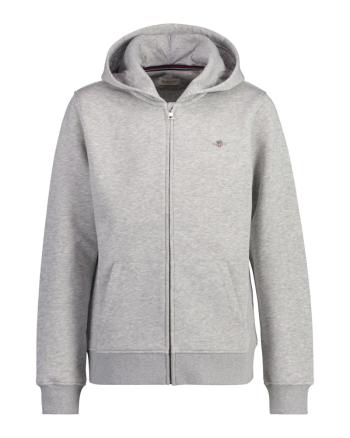 MIKINA GANT SHIELD ZIP HOODIE LIGHT GREY MELANGE