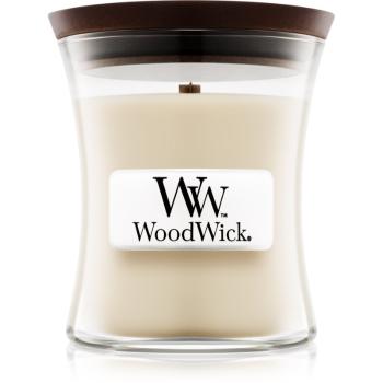 Woodwick Linen vonná svíčka s dřevěným knotem 85 g