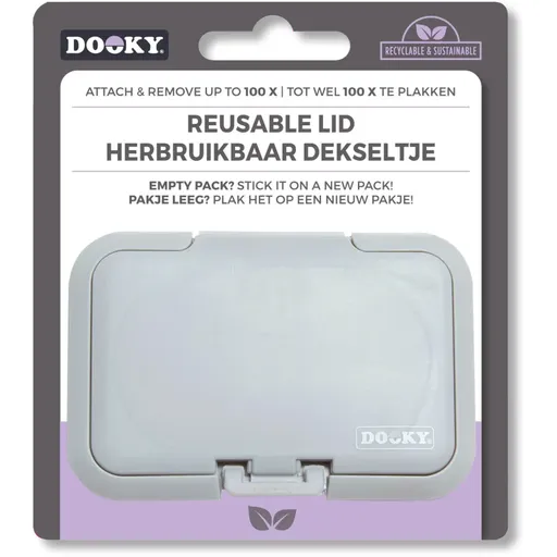 Dooky Reusable Lid Grey Card uzávěr na vlhčené ubrousky 1 ks