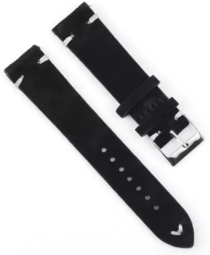 Kožený řemínek Vintage - černý - 20 mm