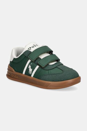 Dětské sneakers boty Polo Ralph Lauren HERITAGE COURT III EZ T-TOE zelená barva, RL01257301