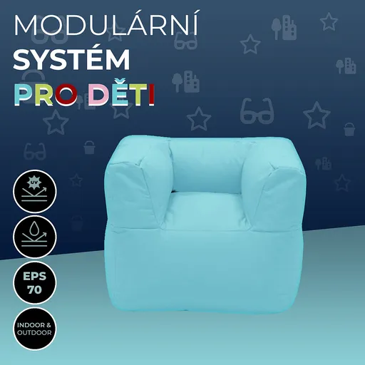 DEOKORK Zahradní dětské textilní křeslo MODULTEX KIDS (světle modrá)