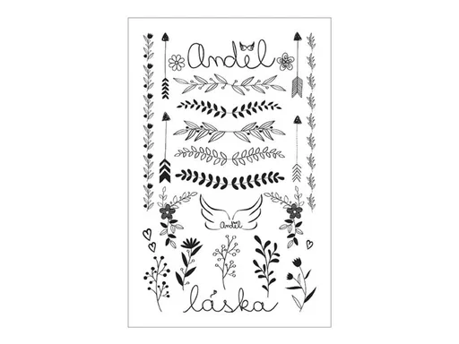 Tetovací obtisky 16014 8,5 x 13 cm, láska/anděl -