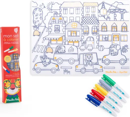 Silikonové prostírání s fixami Les Popipop