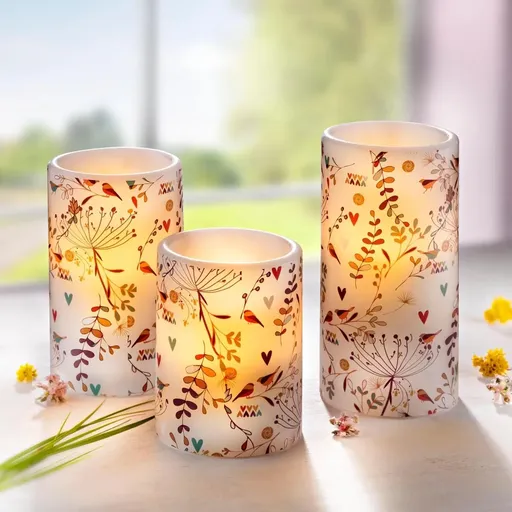 LED svíčky Pampeliška, sada 3 ks