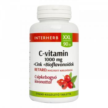 Interherb XXL C- vitamin 1000 mg + Cink + Bioflavonoidok tabletta 90 db