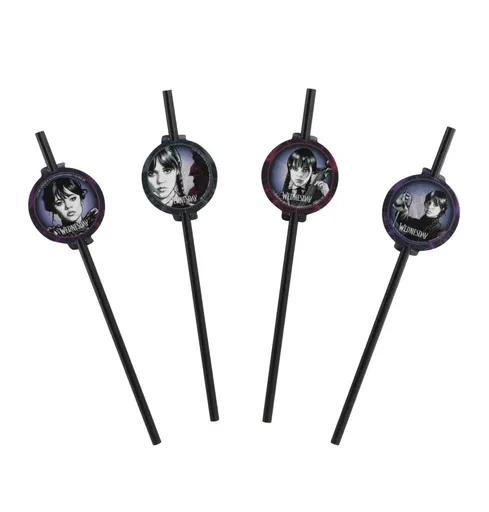 Chaks Papírové brčka - Wednesday 19,6 cm 8 ks