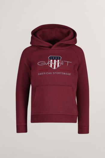 MIKINA GANT ARCHIVE SHIELD RAGLAN HOODIE WINE RED