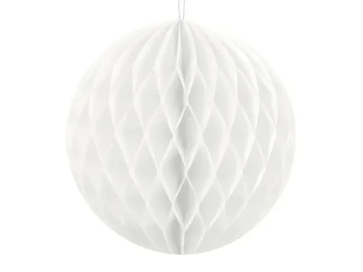 PartyDeco Papírová koule - bílá 10 cm