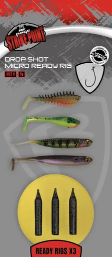 Fox rage montáž drop shot micro ready rig 3 ks - velikost 8