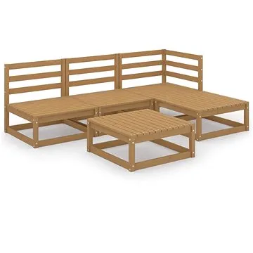 5dílná zahradní sedací souprava medově hnědá masivní borovice, 3075492 (3075492)