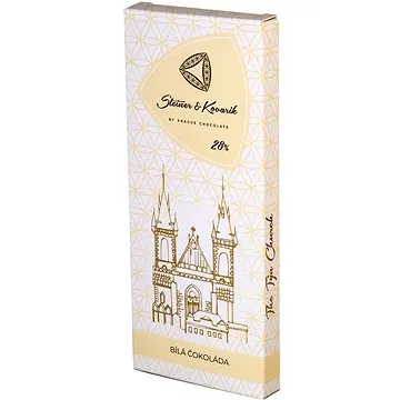 PRAŽSKÁ ČOKOLÁDA Bílá čokoláda 28% 50 g (8594067320796)