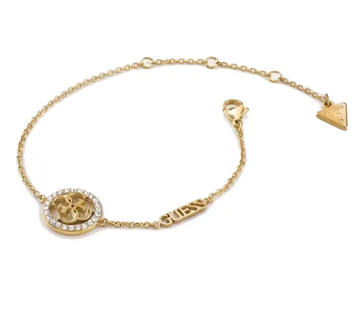 Guess Půvabný pozlacený náramek Life In 4G JUBB02137JWYG 14,5 - 18,5 cm