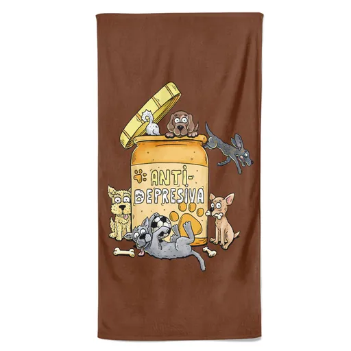 Osuška Antidepresiva – pes (Velikost osušky: 70x140cm)