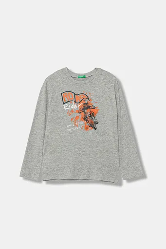 Dětské bavlněné tričko s dlouhým rukávem United Colors of Benetton