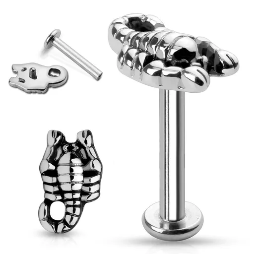 Piercing do brady Labret se škorpionem