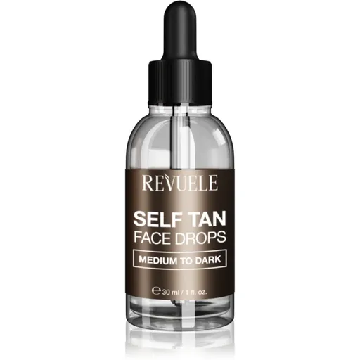 Revuele Paradise Bronze Self Tan Face Drops samoopalovací kapky na obličej odstín Medium To Dark 30 ml